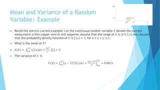 Mean and Variance of a Random
Variable| Example
►
 