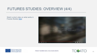 FUTURES STUDIES: OVERVIEW (4/4)
Watch a short video on what works in
Futures Studies (link)
23
 