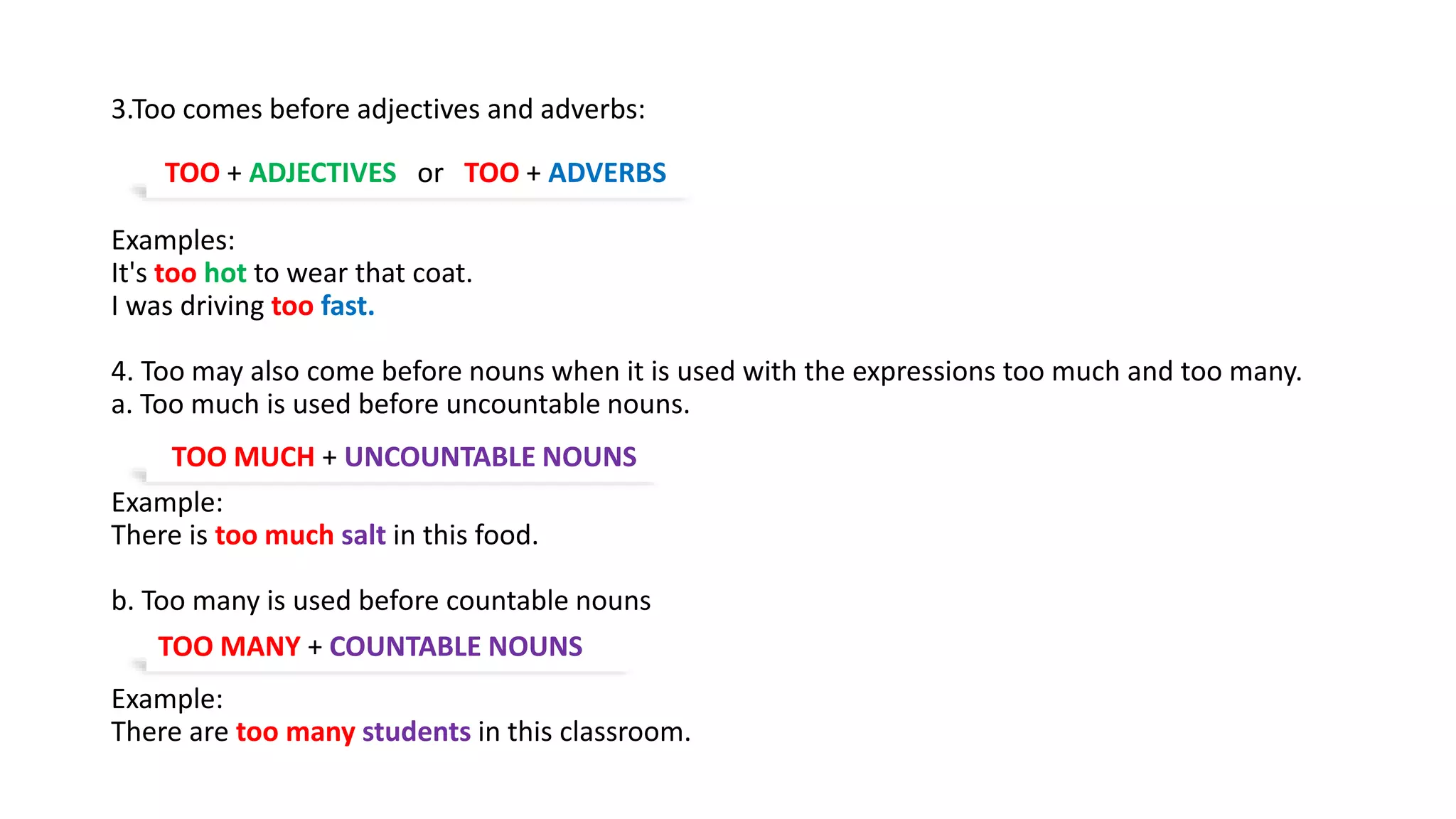 Too and Enough | PPTX