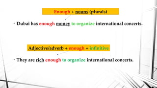 Material Enough This presentations describes the usage of too and enough | PPTX