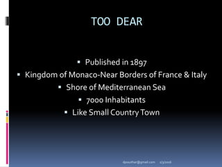 Too Dear Notes.pdf Too dear | PPTX