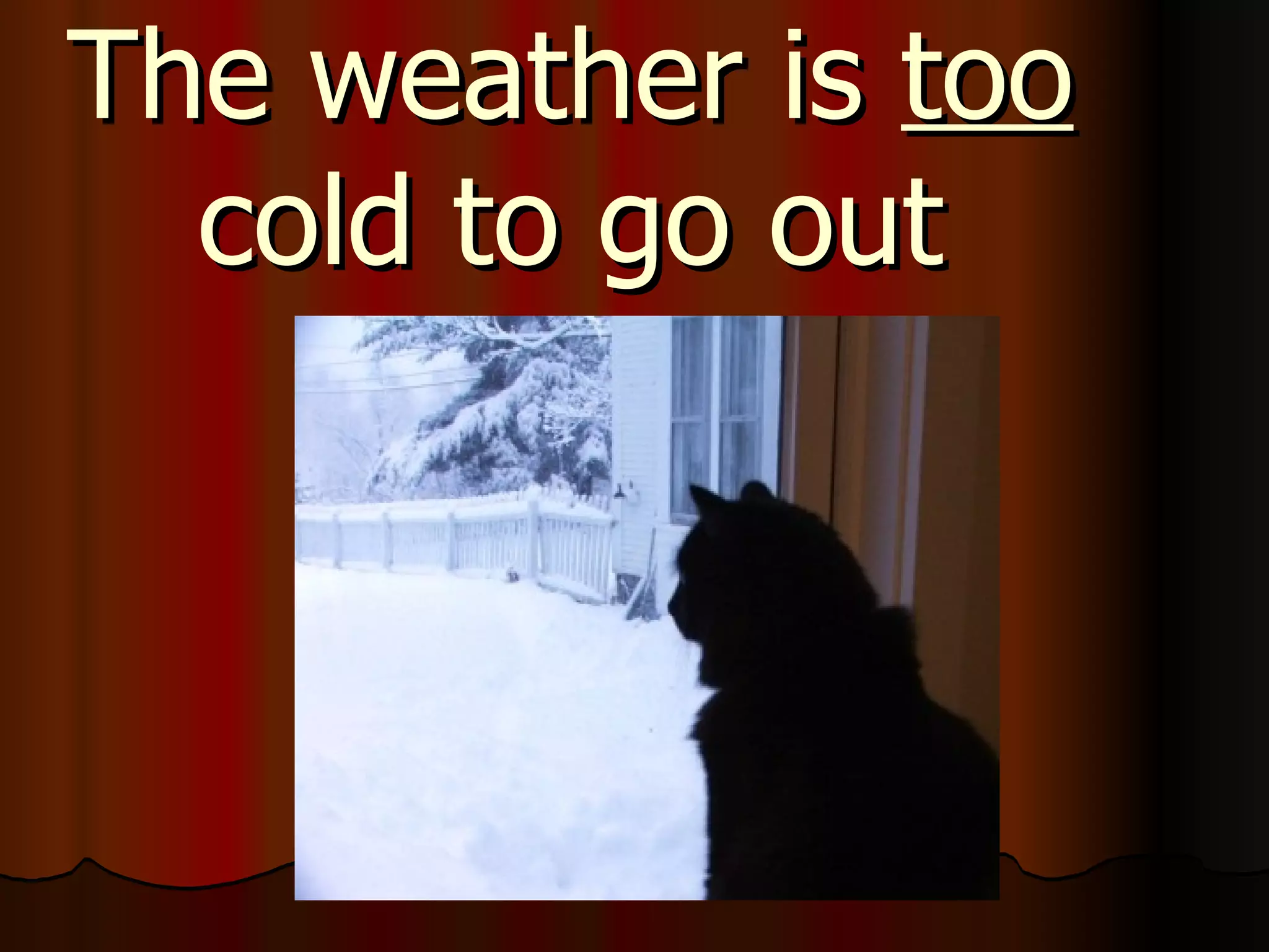 The weather is too cold to go out