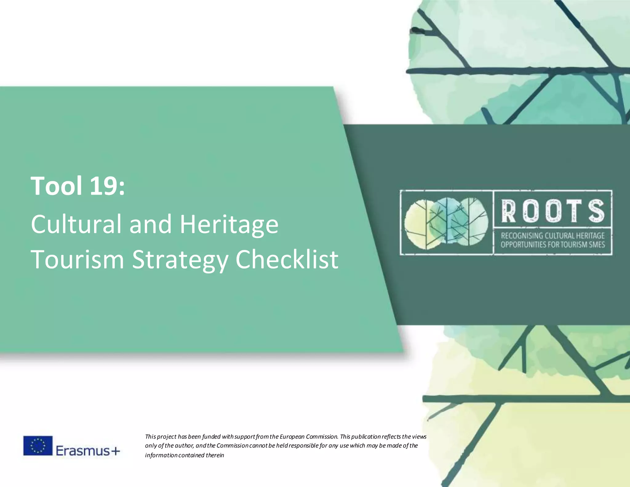 Tool 19 cultural and heritage tourism strategy checklist | DOCX