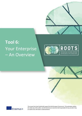 Tool 6:
Your Enterprise
– An Overview
This project has been funded with support from the European Commission. Thispublication reflects
the views only of the author, and the Commission cannot be held responsible for anyuse which may
be made of the information contained therein
 