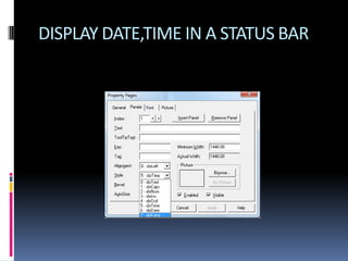 DISPLAY DATE,TIME IN A STATUS BAR
 