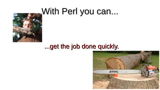 With Perl you can...With Perl you can...
...get the job done quickly....get the job done quickly.
 