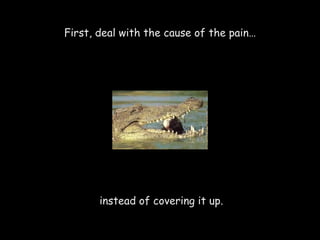 First, deal with the cause of the pain… instead of covering it up. 