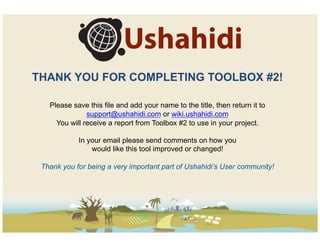 Ushahidi Toolbox - Implementation