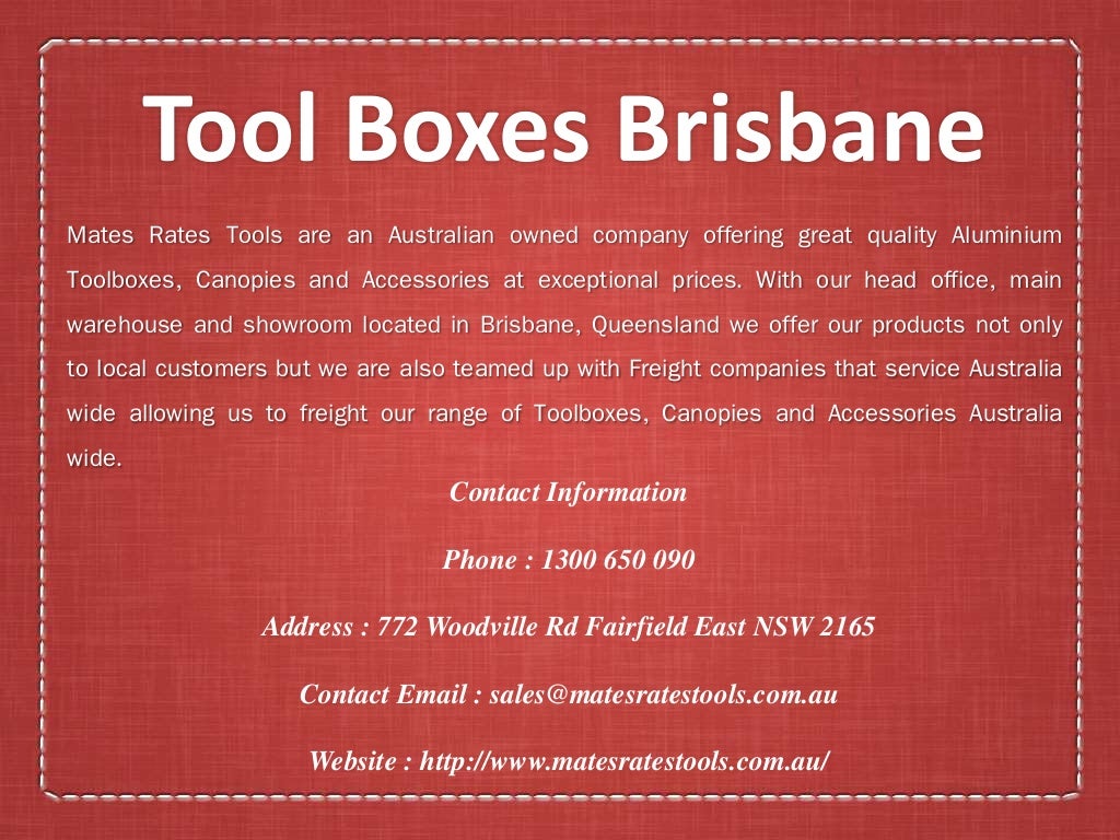 Tool Boxes Brisbane