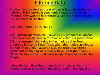 boolean indexing list python : filtering data in... Toolboxes for data scientists | PPTX