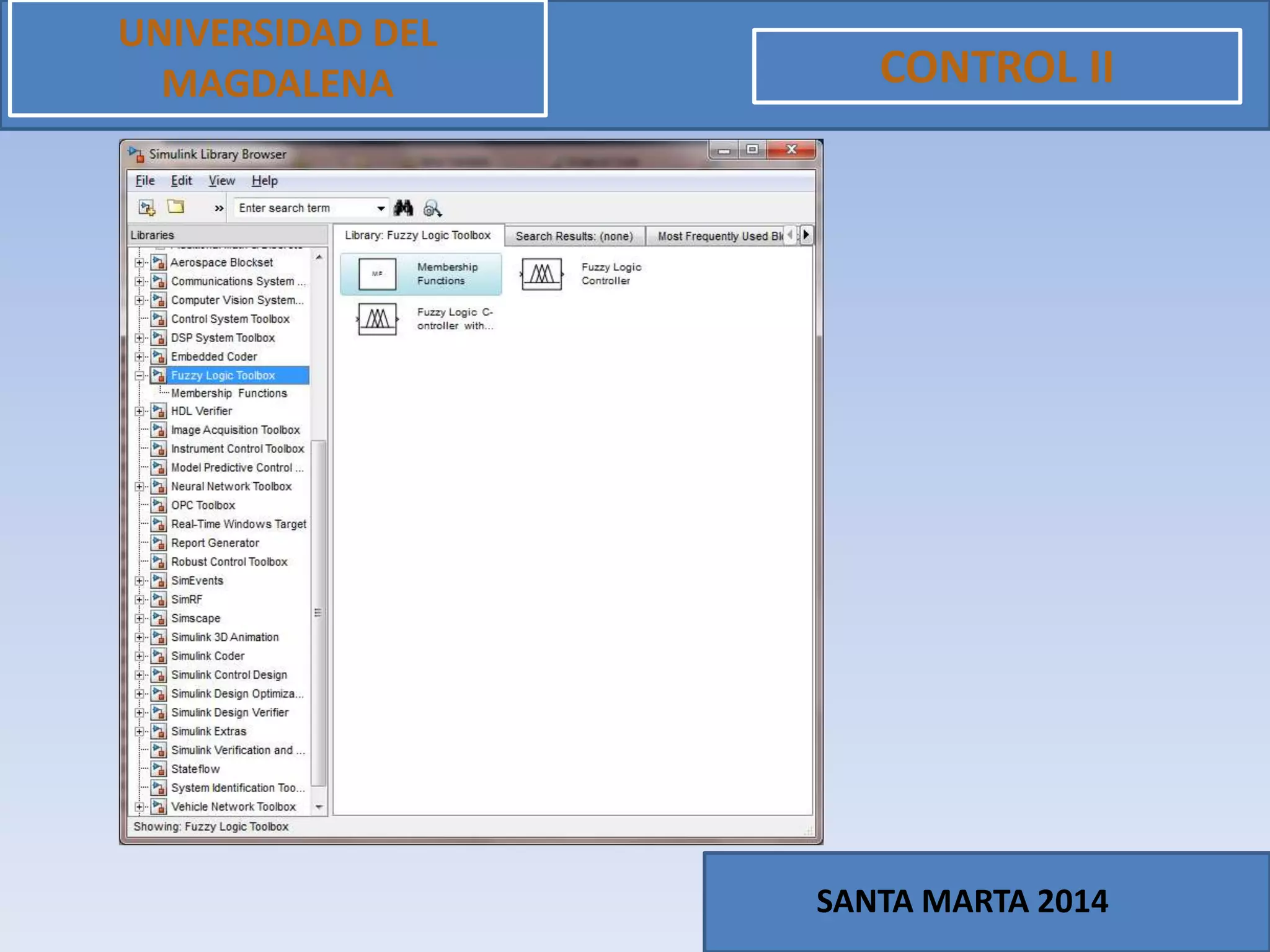 UNIVERSIDAD DEL
MAGDALENA CONTROL II
SANTA MARTA 2014
 