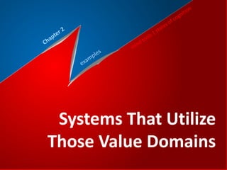 Systems That Utilize
Those Value Domains
 