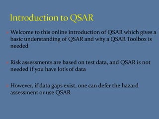 Introduction to QSAR ,[object Object]