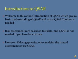 Introduction to QSAR ,[object Object]