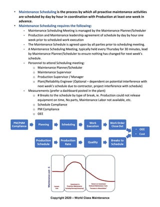 Tool Box Talk - Maintenance Planning and Scheduling | PDF