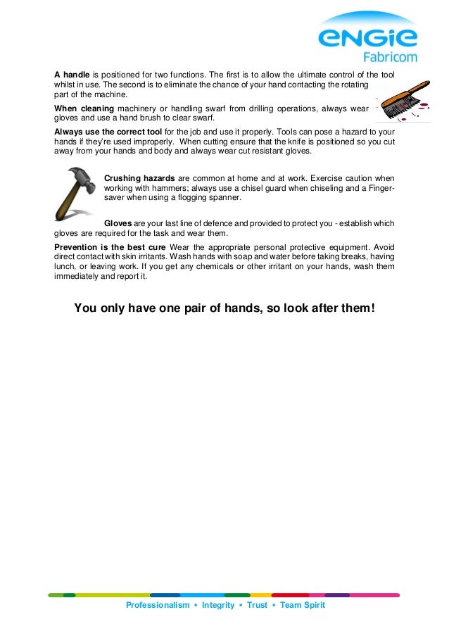 TOOLBOX TALK Hand Injuries