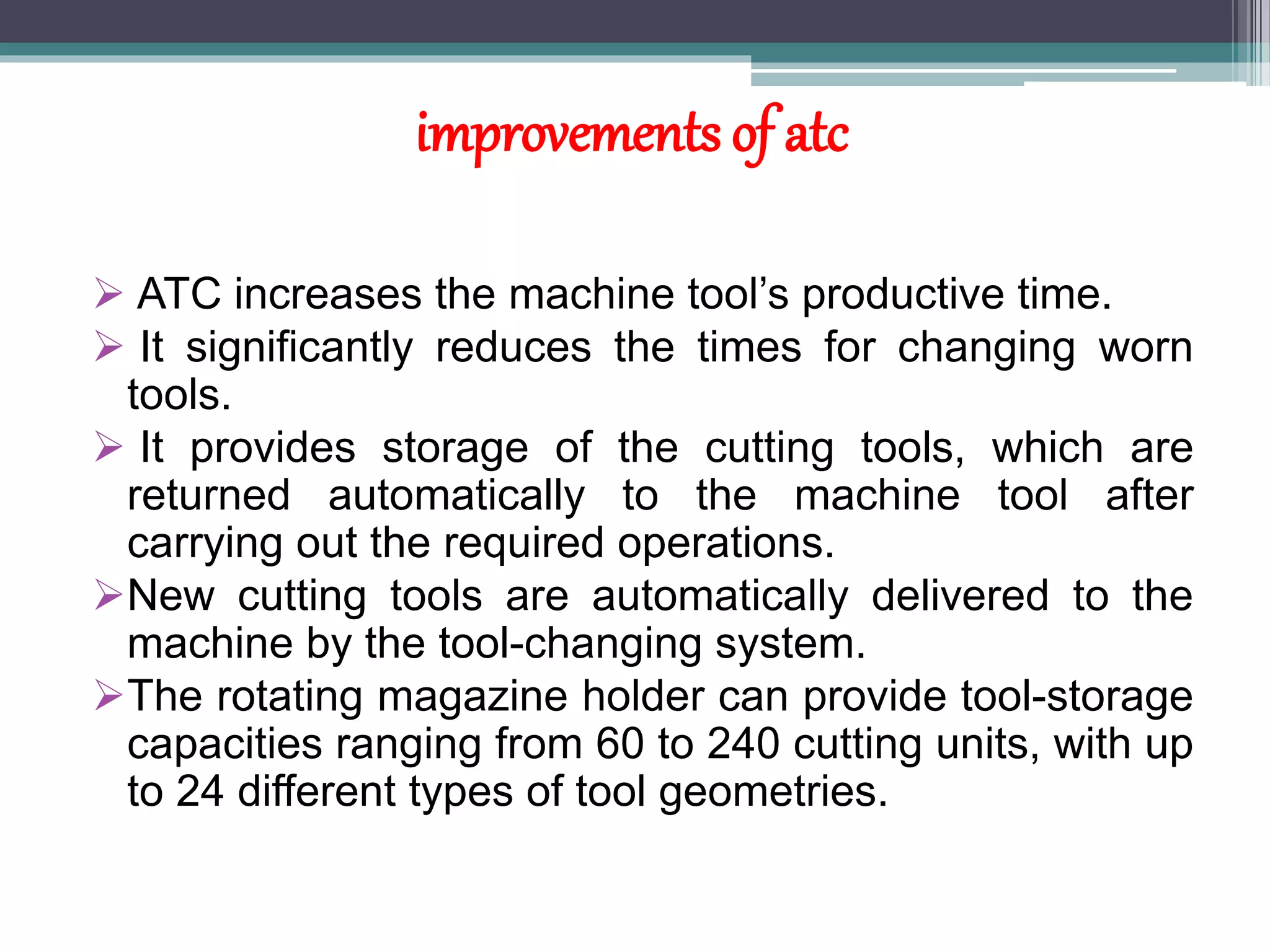 Tool changing mechanism in cnc machine | PPTX