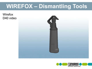 WIREFOX 10 VDEWIREFOX – Dismantling Tools
Wirefox
D40 video
 