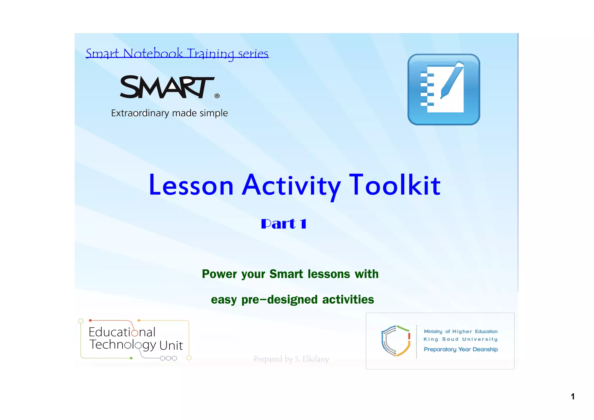 Lesson activity toolkit part 1 ppt