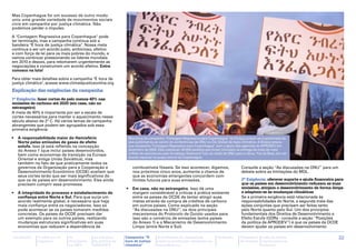 Mas Copenhague foi um sucesso de outro modo:




                                                              Christian Aid / Amanda Farrant
uniu uma grande variedade de movimentos sociais
civis em campanha por justiça climática. Não
podemos perder o impulso.

A "Contagem Regressiva para Copenhague" pode
ter terminado, mas a campanha continua sob a
bandeira "É hora de justiça climática". Nossa meta
continua a ser um acordo justo, ambicioso, efetivo
e com força de lei para os mais pobres do mundo, e
vamos continuar pressionando os líderes mundiais
em 2010 e depois, para retomarem urgentemente as
negociações e construírem um acordo efetivo. Entre
conosco na luta!

Para obter mais detalhes sobre a campanha "É hora de
justiça climática", acesse www.climatejusticeonline.org
Explicação das exigências da campanha
1ª Exigência: fazer cortes de pelo menos 40% nas
emissões de carbono até 2020 (em casa, não no
estrangeiro)
A meta de 40% é importante por ser a escala de
cortes necessários para manter o aquecimento nesse
século abaixo de 2° C. Há vários temas de campanha
abrangentes que podem ser agrupados sob essa
primeira exigência:

•	 A responsabilidade maior do Hemisfério                     Membros da campanha "Contagem Regressiva para Copenhague" da Etiópia juntam-se à caminhada de
   Norte pelas emissões de gases de efeito                    seis quilômetros ao centro de conferências da ONU no Dia Global de Ação Climática. A Etiópia lançou
   estufa. Isso já está refletido na concepção                sua campanha "Contagem Regressiva para Copenhague" com o apoio das agências da APRODEV em
   do Anexo 1 (que inclui países desenvolvidos,               dezembro de 2009. Eles coletaram 30.000 pedidos que foram incluídos na entrega de mais de meio
   bem como economias de transição na Europa                  milhão de assinaturas pelo Arcebispo Desmond Tutu ao chefe da ONU para o clima, Yvo de Boer, em um
                                                              evento especial na praça central de Copenhague
   Oriental e antiga União Soviética), mas
   também no fato de que praticamente todos os
   governos da Organização para a Cooperação e                                                 combustíveis fósseis. Se isso acontecer, digamos,         Consulte a seção ‘‘As discussões na ONU’’ para um
   Desenvolvimento Econômico (OCDE) aceitam que                                                nos próximos cinco anos, aumenta a chance de              debate sobre as limitações do MDL.
   seus cortes terão que ser mais significativos do                                            que as economias emergentes concordem com
   que os de países em desenvolvimento. Eles ainda                                             limites futuros para suas emissões.                       2ª Exigência: oferecer suporte e ajuda financeira para
   precisam cumprir essa promessa.                                                                                                                       que os países em desenvolvimento reduzam as suas
                                                             •	 Em casa, não no estrangeiro. Isso dá uma                                                 emissões, atinjam o desenvolvimento de forma limpa
•	 A integridade do processo e estabelecimento de               margem considerável a críticas à prática existente                                       e adaptem-se às mudanças climáticas
   confiança entre Norte e Sul. Para que surja um               entre os países da OCDE de tentar atingir suas                                           Se a primeira exigência está relacionada às
   acordo realmente global, é necessário que haja               metas através da compra de créditos de carbono                                           responsabilidades do Norte, a segunda trata das
   mais confiança entre os negociadores. Isso só                em outros países. Como explicado na seção                                                ações conjuntas que precisam ser feitas tanto
   pode acontecer se os países tomarem medidas                  ‘‘As discussões na ONU’’, os dois principais                                             pelo Norte quanto pelo Sul. Um dos princípios
   concretas. Os países da OCDE precisam dar                    mecanismos do Protocolo de Quioto usados para                                            fundamentais dos Direitos de Desenvolvimento e
   um exemplo para os outros países, realizando                 isso são o comércio de emissões (entre países                                            Efeito Estufa (GDRs - consulte a seção ‘‘Posições
   mudanças estruturais significativas em suas                  do Anexo 1) e o Mecanismo de Desenvolvimento                                             da política da APRODEV’’) é que os países da OCDE
   economias que reduzam a dependência de                       Limpo (entre Norte e Sul).                                                               devem ajudar os países em desenvolvimento

Introdução   A ciência e os   As            As posições      Campanha “É                                   A facilitação de campanhas        Glossário   Calendário   Lista de fontes                        22
             impactos         discussões    da política da   hora de justiça                               sobre as mudanças climáticas no               de eventos   importantes na
                              na ONU        APRODEV          climática”                                    hemisfério sul                                             Internet
 