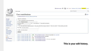 This is your edit history.
 