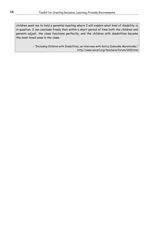 UNESCO toolkit 1:Learning-Friendly Environment(ILFE) | DOC