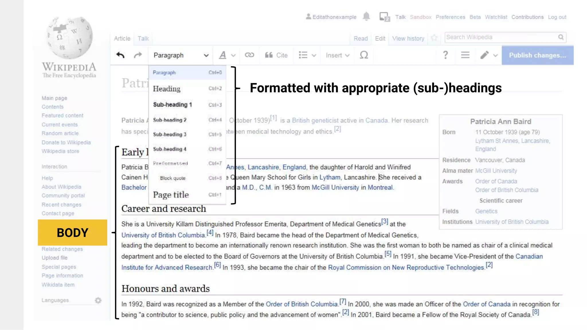 BODY
Formatted with appropriate (sub-)headings
 