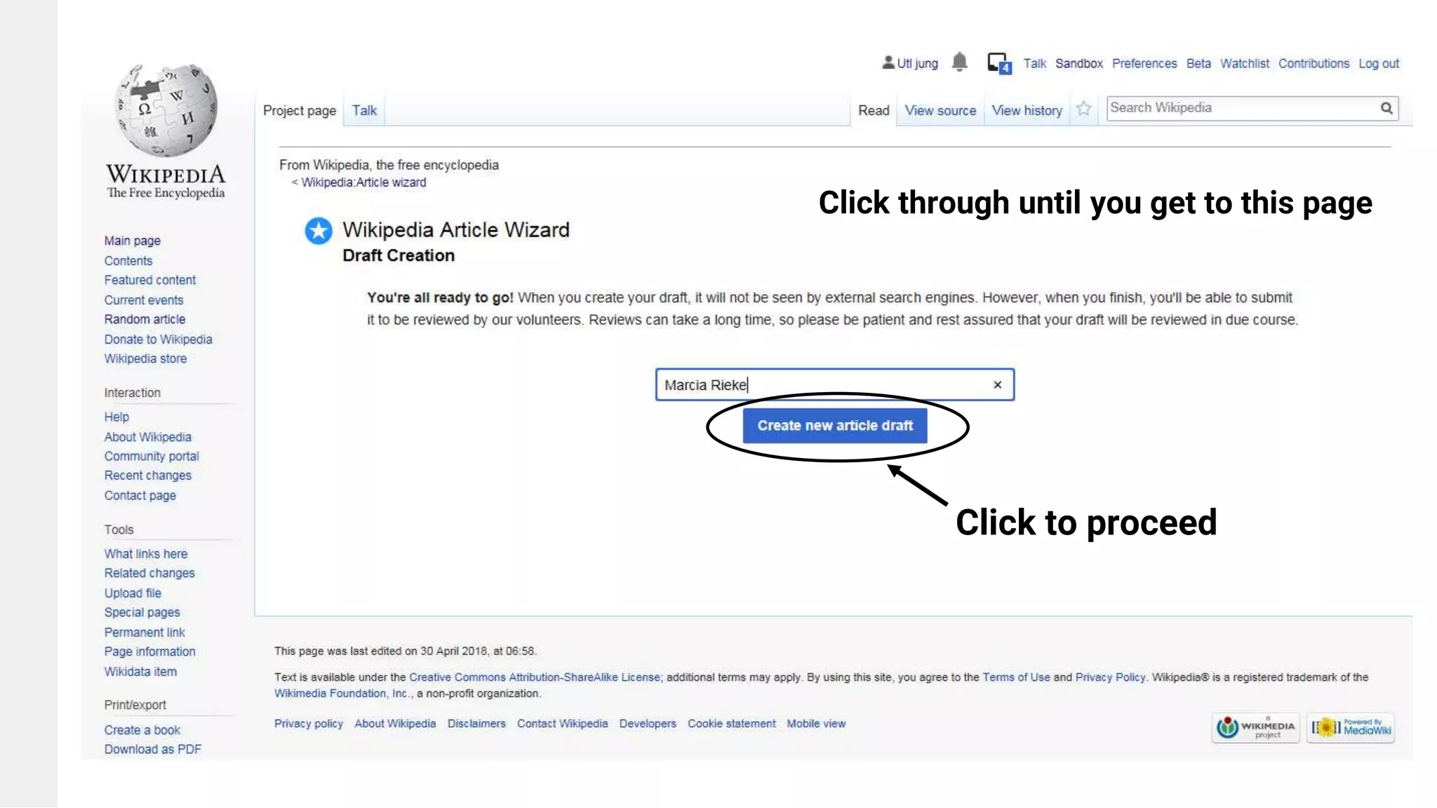 Click through until you get to this page
Click to proceed
 