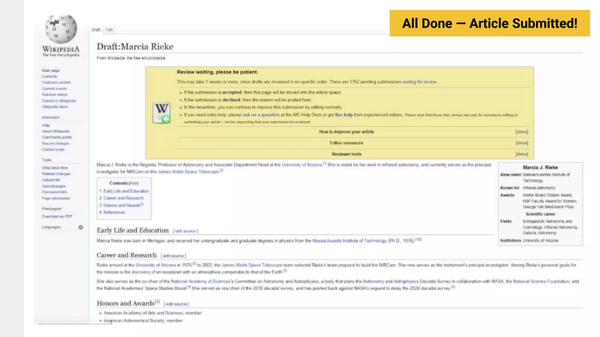 All Done — Article Submitted!
 
