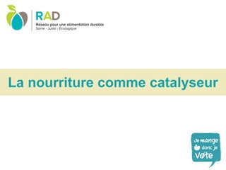 La nourriture comme catalyseur
 