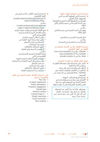 ‫الكتابة والنشر‬
‫استخدام املبني للمعلوم وأفعال احلركة‬
‫■‬

‫■استخدم املبني للمعلوم أكثر من املبني‬
‫للمجهول، واذكَ ر الفاعل:‬
‫وافق [مبني للمعلوم] اجمللس التنفيذي [الفاعل]‬
‫ٍ‬
‫على املنحة املقترحة في ديسمبر/كانون األول‬
‫4002.‬
‫بدالً من‬
‫ووفق على املنحة املقترحة في ديسمبر/كانون‬
‫األول 4002.‬

‫■‬

‫‪A project proposal will be approved only if it‬‬
‫…‪meets the following criteria‬‬

‫بدالً من:‬

‫‪A project proposal will not be approved‬‬
‫…‪unless it meets the following criteria‬‬

‫■‬

‫انظر القسم 3 للمزيد من التفاصيل.‬
‫بدالً من‬
‫يُقدم املزيد من التفاصيل في القسم 3.‬
‫َ َّ‬

‫استخدام األفعال بدال ً من األسماء املشتقة من‬
‫األفعال في اللغة اإلنكليزية‬

‫— —‪ Evaluate‬بدالً من ‪carry out an evaluation of‬‬
‫— —‪ Consider‬بدالً ‪give consideration to‬‬
‫— —‪ Solve‬بدالً من ‪provide a solution to‬‬

‫تنقيح اجلمل األطول من الالزم أو امللتبِسة‬
‫ُ‬
‫■‬

‫■‬
‫■‬

‫■‬
‫■‬

‫■احلرص على استخدام جمل متوسطة الطول مبا‬
‫ُ َ‬
‫يتراوح بني 02 و 52 كلمة.‬
‫■التركيز على فكرة واحدة في كل جملة.‬
‫■التخلُّص من الكلمات والعبارات الزائدة، مثل‬
‫‪ ، moreover‬و‪ thus‬والتخلص من الديباجات غير‬
‫الضرورية.‬
‫ِ‬
‫■توضيح الصيغ والتراكيب املبهمة‬
‫■االقتصار على عبارة غير مستقلة واحدة في‬
‫اجلملة (اجلملة غير املستقلة تكون غير تامة‬
‫املعنى [ناقصة املعنى] وال ميكن أن تقوم بذاتها)‬
‫ملحوظة: غالبا ً ما تبدأ اجلُمل غير املستقلة‬
‫بكلمات من قبيل بعد، بالرغم من، بالنظر‬
‫إلى، ألن، قبل، إذا، لكي، منذ، رغم، ما لم، حتى،‬
‫عندما، ما إذا، بينما.‬

‫1‬

‫2‬

‫اخلطوط التوجيهية للغة املبسطة‬

‫3‬

‫4‬

‫■استخدام أسلوب التأكيد بدالً من النفي في‬
‫اللغة اإلنكليزية:‬

‫■ضع األفكار املتوازية في قوالب نحوية متوازية:‬
‫تتمثل األهداف الرئيسية لالستراتيجية‬
‫َّ‬
‫اإلقليمية في اآلتي:‬
‫— —متكني السكان الريفيني الفقراء‬
‫— —متكني نساء ورجال الريف الفقراء من‬
‫االستفادة من فرص األسواق‬
‫— —تعزيز حوار السياسات‬
‫— —تكوين الشراكات واالئتالفات‬
‫— —التعلُّم من التجربة ونشر املعرفة‬
‫بدالً من‬
‫تتمثل األهداف الرئيسية لالستراتيجية‬
‫ّ‬
‫اإلقليمية في اآلتي:‬
‫— —مقومات متكني السكان الريفيني الفقراء‬
‫— —متكِّ ن نساء ورجال الريف الفقراء من االستفادة‬
‫من فرص األسواق‬
‫— —تعزيز حوار السياسات‬
‫— —تكوين الشراكات واالئتالفات‬
‫— —يستفيد من اخلبرة وينشر املعرفة‬

‫جتنب استخدام األوصاف املقيدة للمعنى في اللغة‬
‫اإلنكليزية من قبيل:‬
‫—‬
‫—‬
‫—‬
‫—‬
‫—‬
‫—‬
‫—‬
‫—‬
‫—‬
‫—‬

‫—‪'Key' role‬‬
‫—‪'In-depth' assessment‬‬
‫—‪'Active' participation‬‬
‫—‪'Proactive' engagement‬‬
‫—‪'Overall' goal‬‬
‫—‪'Intensive' training‬‬
‫—...'‪'A broad range of‬‬
‫—‪'Closely' examining‬‬
‫—‪'Local' community‬‬
‫—‪'Very' anything‬‬

‫2‪B‬‬

 