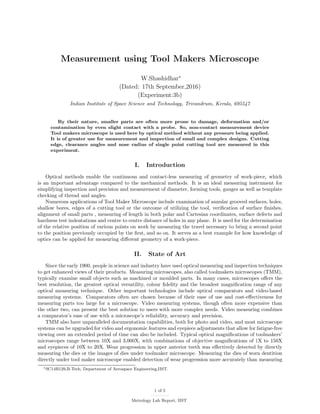 Tool maker microscope(TMM)