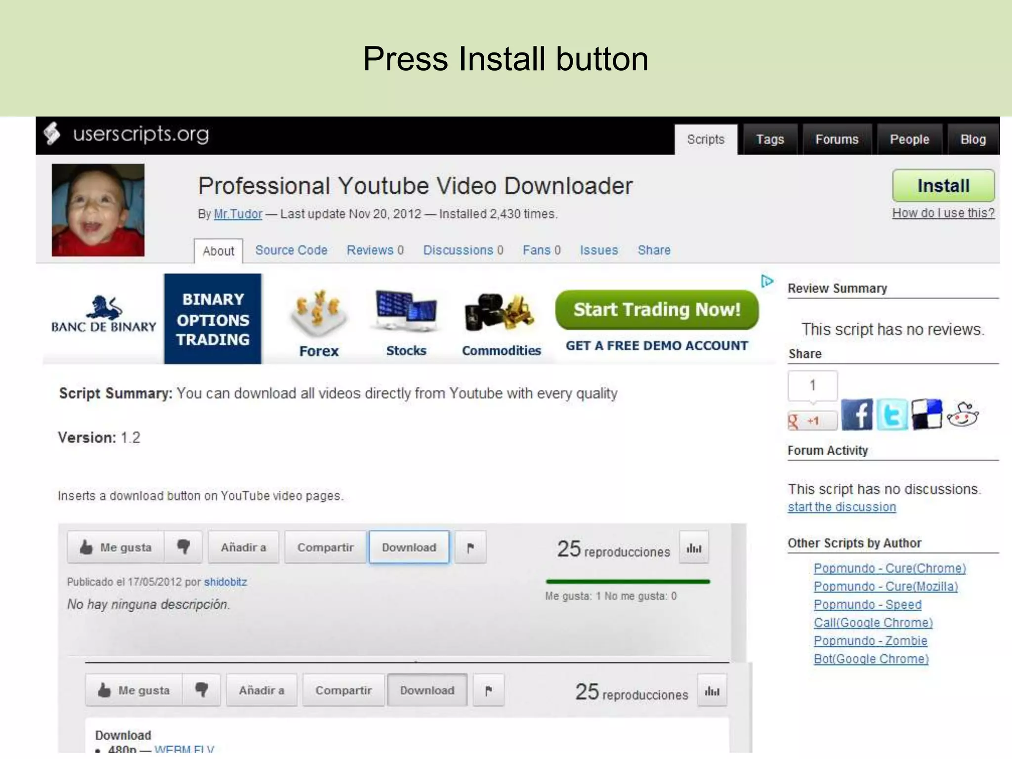 Press Install button
 
