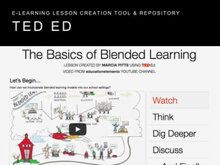 T E D E D
E - L E A R N I N G L E S S O N C R E A T I O N T O O L & R E P O S I T O R Y
 