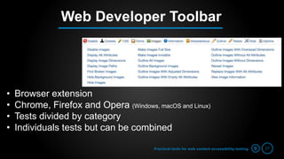 Practical tools for Web Accessibility testing | PPTX
