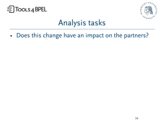 Analysis tasks
• Does this change have an impact on the partners?




                                             34
 