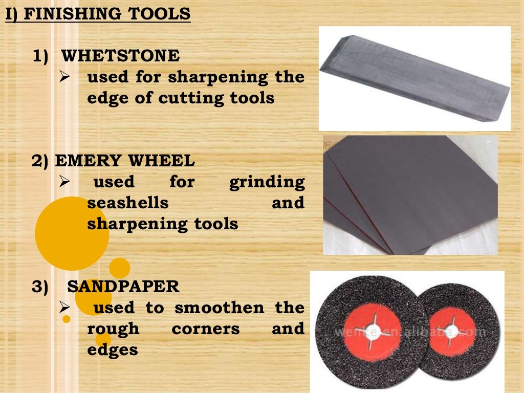 Tools and equipment in Handicrafts