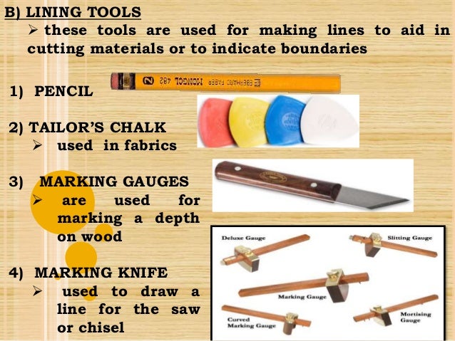 Tools and equipment in Handicrafts