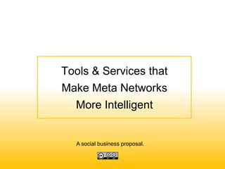 Tools & Services that
Make Meta Networks
  More Intelligent


  A social business proposal.
 