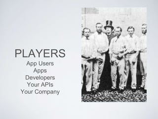 PLAYERS
App Users
Apps
Developers
Your APIs
Your Company
 