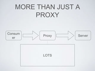 MORE THAN JUST A
PROXY
Consum
er
Proxy Server
LOTS
 