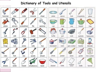 Dictionary of Tools and Utensils
 