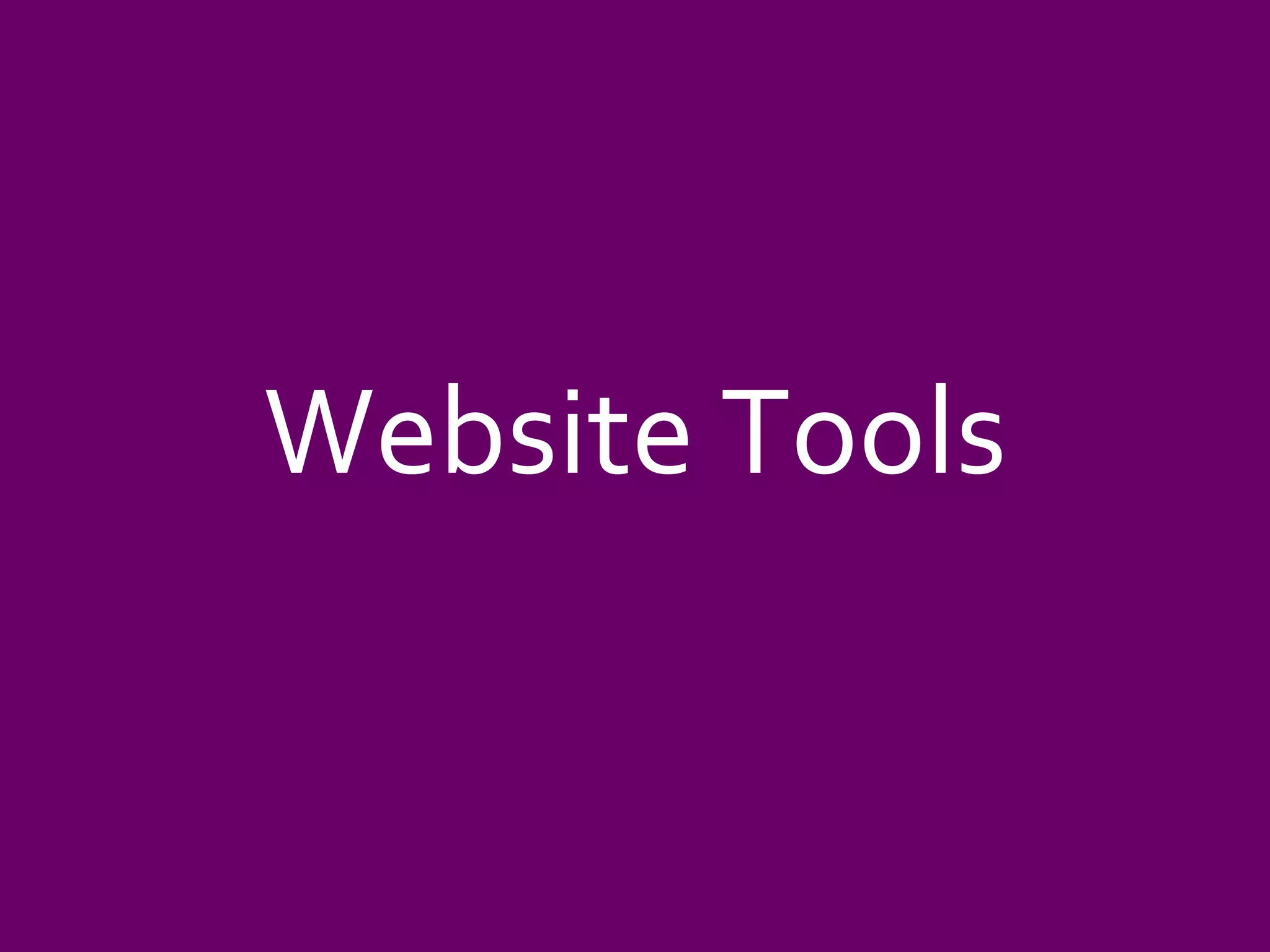 Website Tools