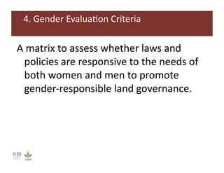 Tools for improving pastoral women’s access to land and resources