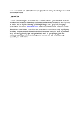 5 Tools for Controlling Risk in Insurance | Enterprise Wired | PDF