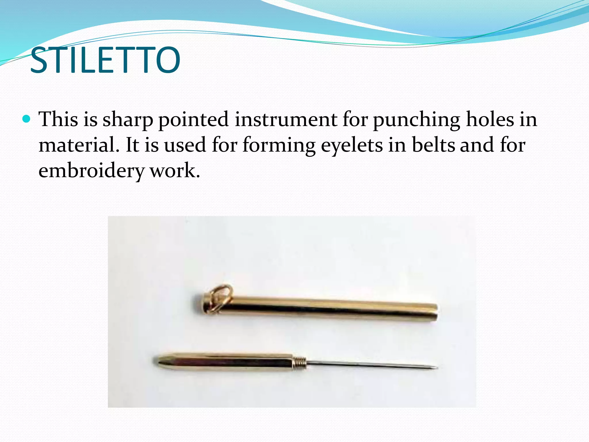 Tools for garment construction PPT