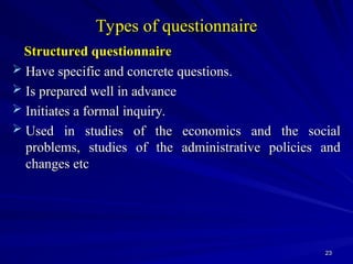 Questionnaire Modalities Tools for Result Based Monitoring & E 1.ppt