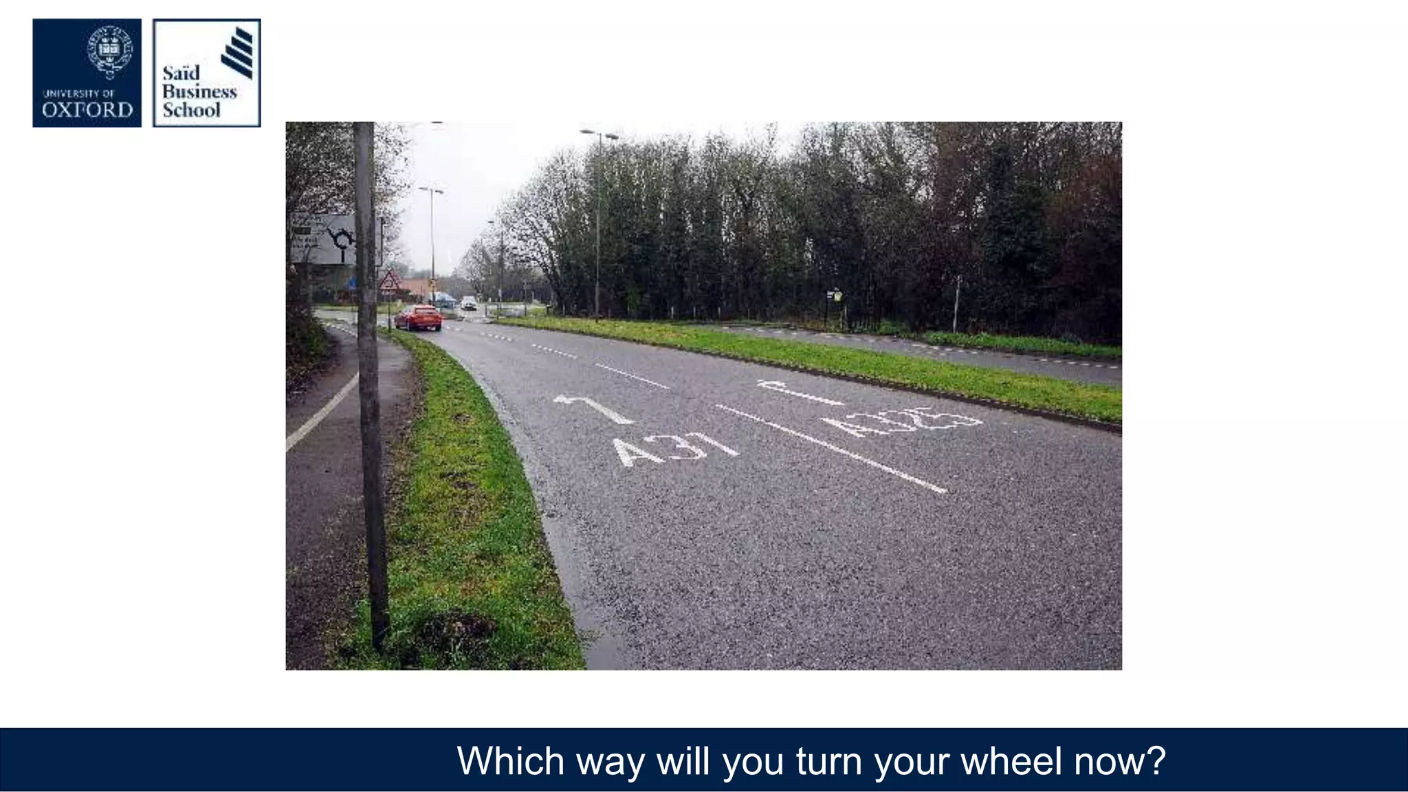 Which way will you turn your wheel now?
 