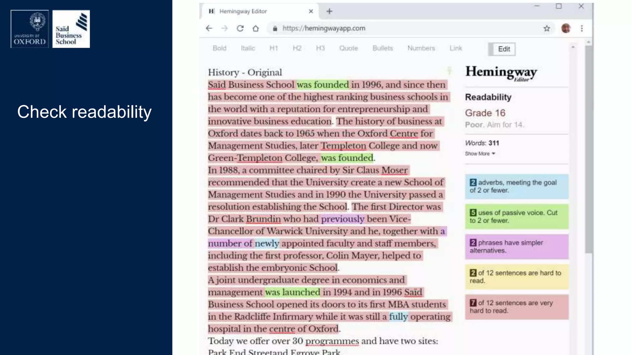 Check readability
 