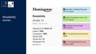Readability
scores
 